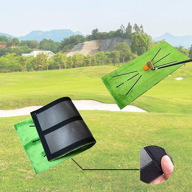 Golfmatta med kristall sammet, grön, 60x30 cm, med halkfri gummibotten för realistisk golfsving hemma.
