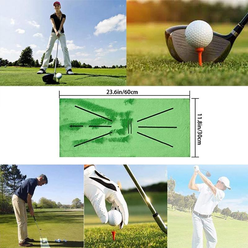 Golfmatta med kristall sammet, grön, 60x30 cm, med halkfri gummibotten för realistisk golfsving hemma.