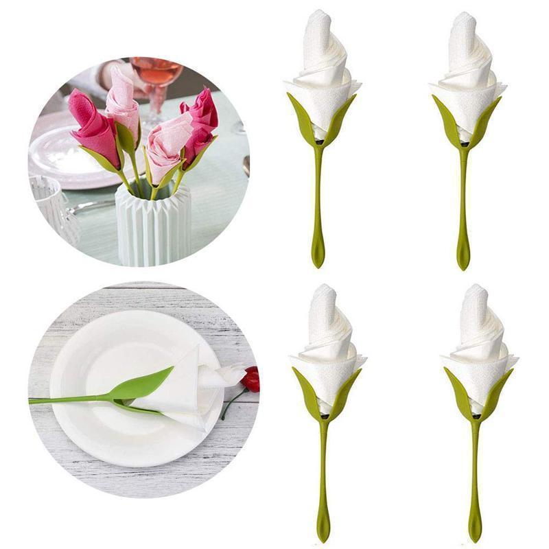 "Grön servetthållare med blomdesign och elegant utseende för borddukning, perfekt för alla tillfällen och dekoration."