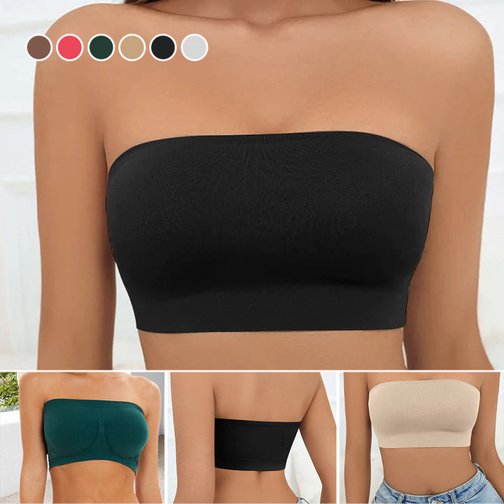 "Halkfri axelbandslös bh för kvinnor, sömlös design i 95% nylon och spandex, diskret under kläder, storlek S-3XL"