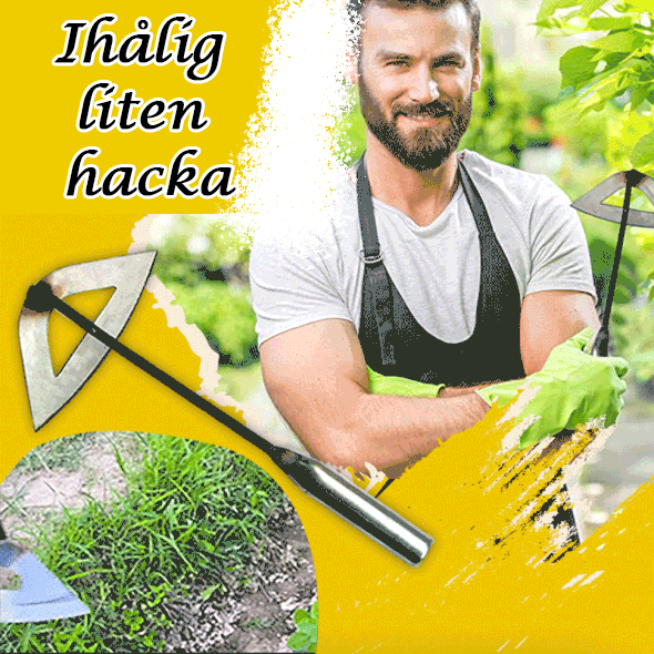 "Hållbar stålskyffel med ihålig design, ideell för grävning och ogräsrensning i trädgården."