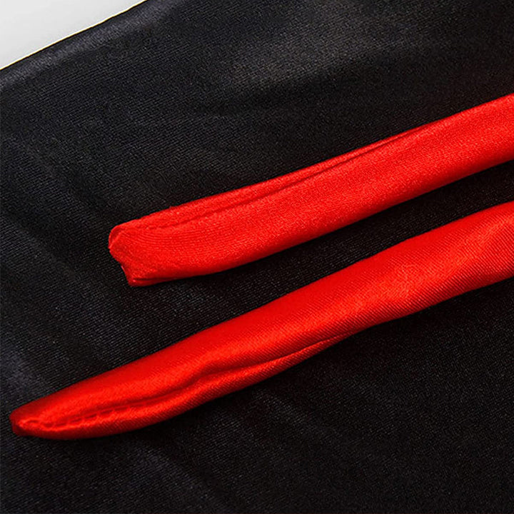 "Halloween Dracula husdjurskostym för katt och liten hund, svart och röd mantel, justerbar krage, dramatiskt stiligt."