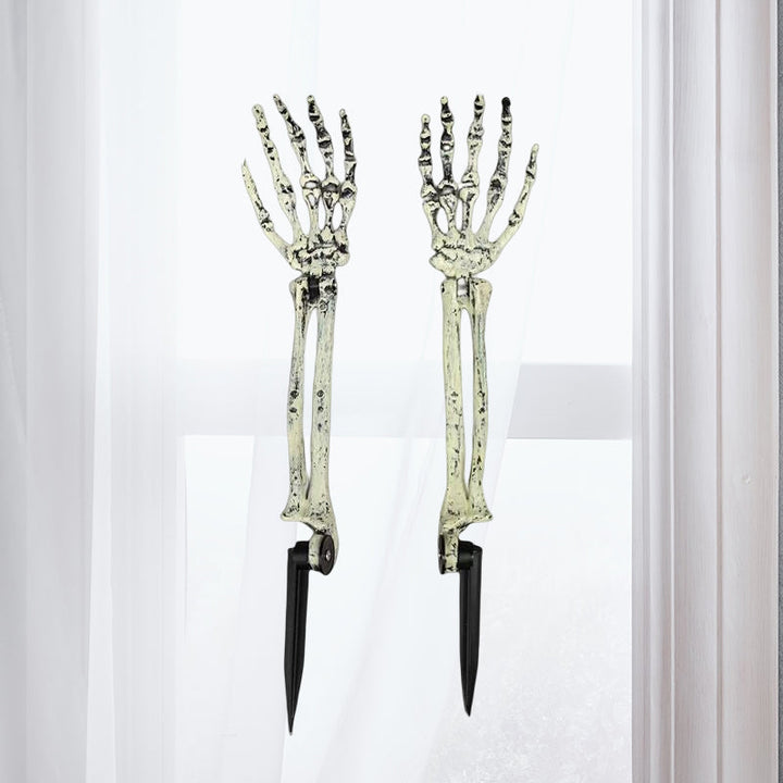 "Halloween Spökhandsljus för trädgården, solcellsdriven, ser ut som ett vitt spöke från marken. UV-beständig plast."