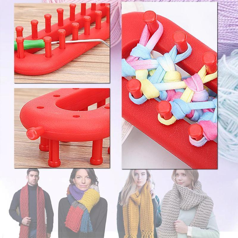 "Halsduksvävstol i lätt ABS-plast, färgglad, för stickning av halsdukar, mössor; idealisk för nybörjare och proffs."