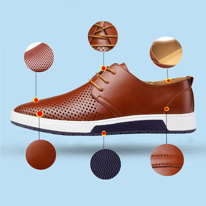 "Herr finskor i svart mikrofiberläder med tidlös design, perfekta för formella tillfällen. Slitstark och bekväm gummisula."