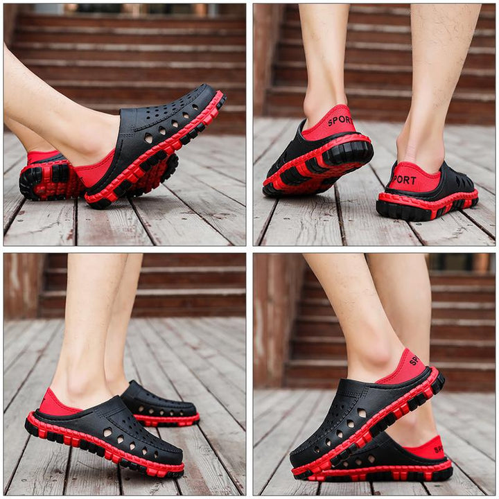 Herr sommarsandaler med andningsbar design, lätt EVM-material och halksäker tredimensionell fiskbenssula.