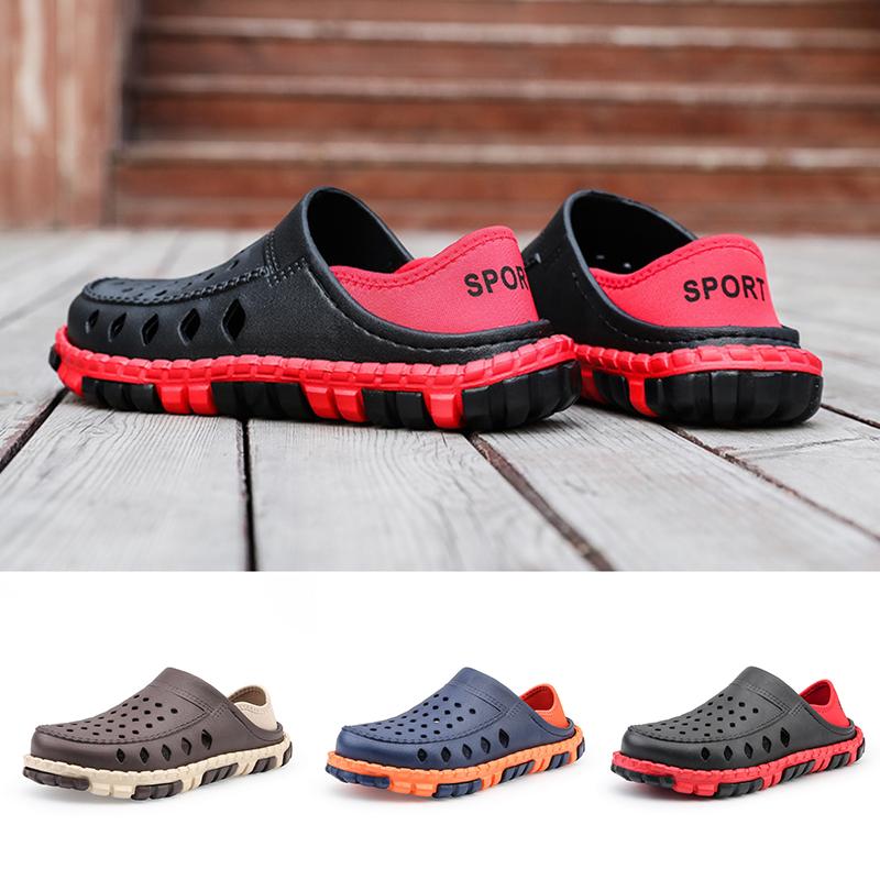 Herr sommarsandaler med andningsbar design, lätt EVM-material och halksäker tredimensionell fiskbenssula.