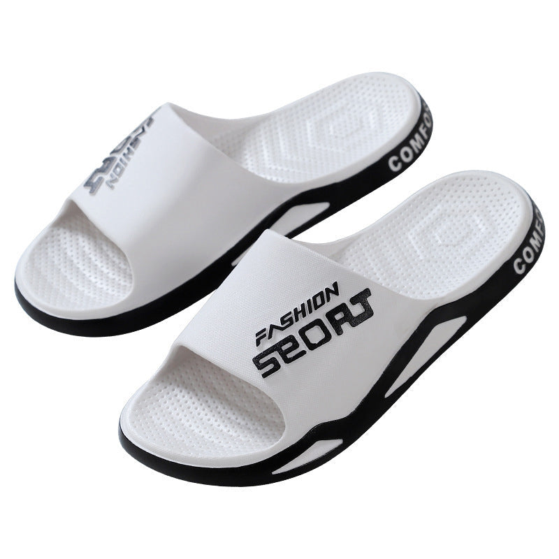 "Herrar sportiga sandaler i PVC med halkfritt grepp, svart och blå design, perfekta för sommar och strandutflykter."