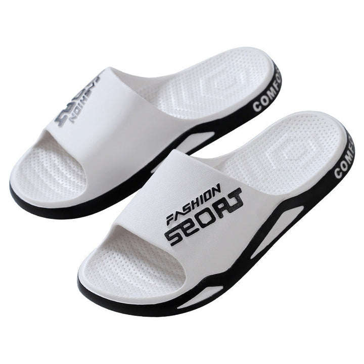 "Herrar sportiga sandaler i PVC med halkfritt grepp, svart och blå design, perfekta för sommar och strandutflykter."