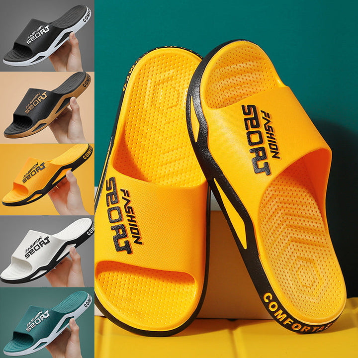 "Herrar sportiga sandaler i PVC med halkfritt grepp, svart och blå design, perfekta för sommar och strandutflykter."