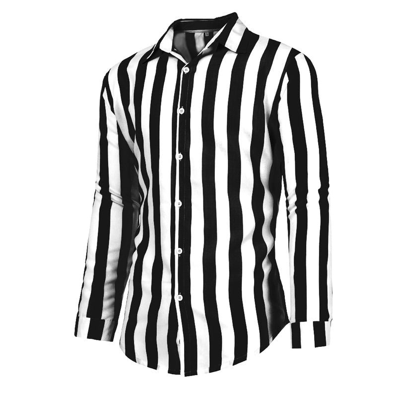 "Herrskjorta i bomullslinne, klassisk design, lång ärm, button-down-krage, perfekt för alla tillfällen, snygg och komfortabel