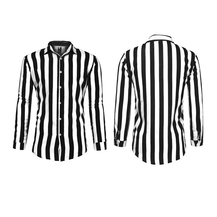 "Herrskjorta i bomullslinne, klassisk design, lång ärm, button-down-krage, perfekt för alla tillfällen, snygg och komfortabel