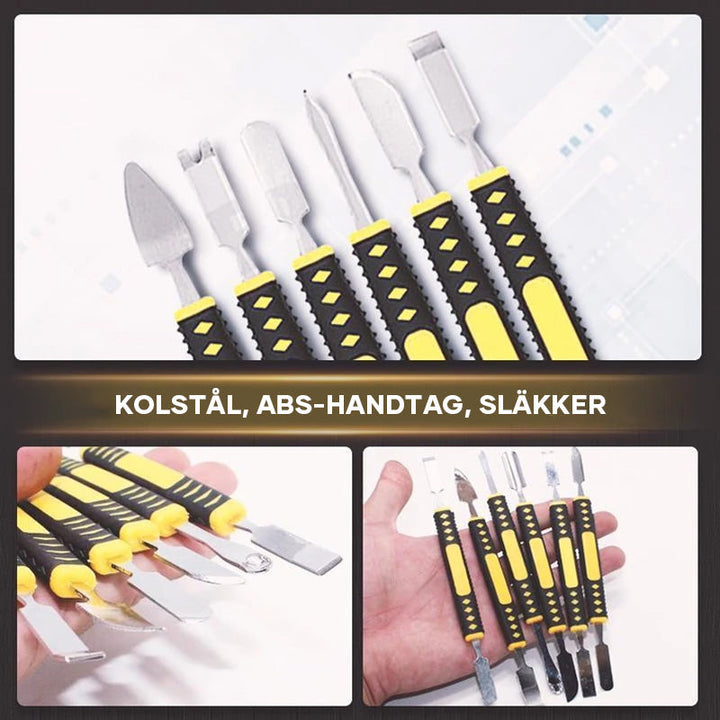 "Högkvalitativt 6st metallkofot verktygsset med ergonomiskt ABS-handtag, idealiskt för reparation av elektronik."