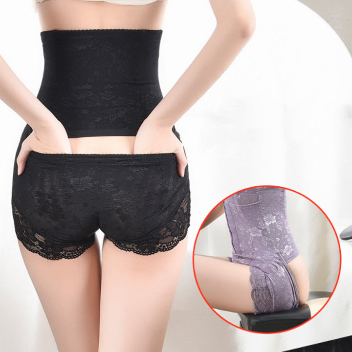 "Högmidjade magformande shorts för kvinnor, hudvänligt tyg, formande design, svart färg, sömlös under kläder."