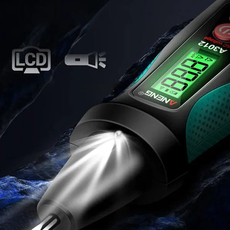 "Intelligent kretsdetektor med ljus- och larmsignal i svart yta, visar visuell indikator och alarm för kretsproblem."