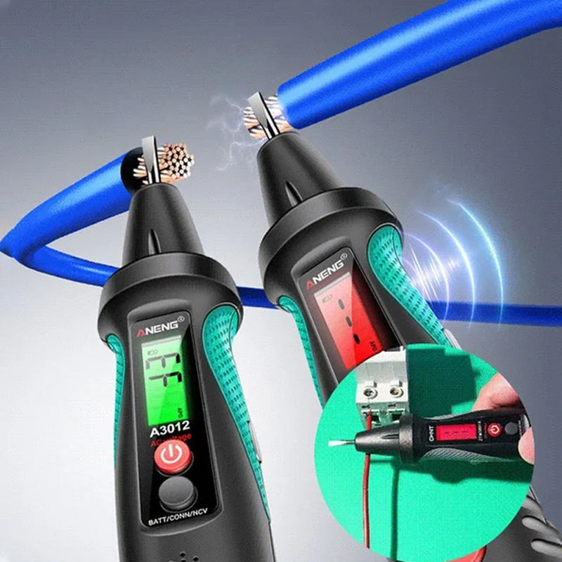 "Intelligent kretsdetektor med ljus- och larmsignal i svart yta, visar visuell indikator och alarm för kretsproblem."