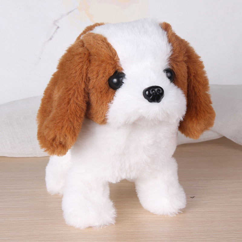 Interaktiv elektronisk hund leksak för barn, realistisk plyschdesign, går och skäller, perfekt presentidé.