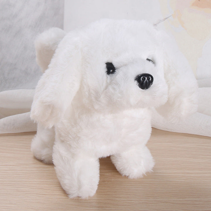 Interaktiv elektronisk hund leksak för barn, realistisk plyschdesign, går och skäller, perfekt presentidé.