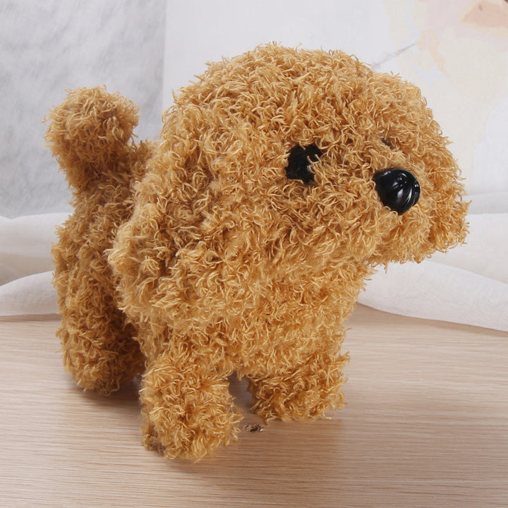 Interaktiv elektronisk hund leksak för barn, realistisk plyschdesign, går och skäller, perfekt presentidé.