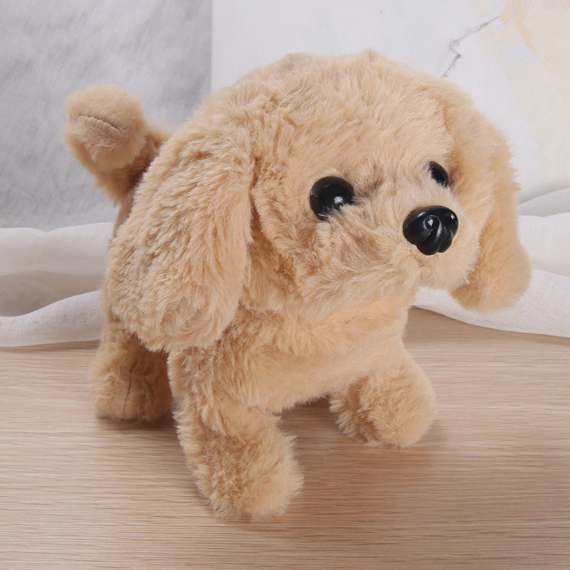 Interaktiv elektronisk hund leksak för barn, realistisk plyschdesign, går och skäller, perfekt presentidé.