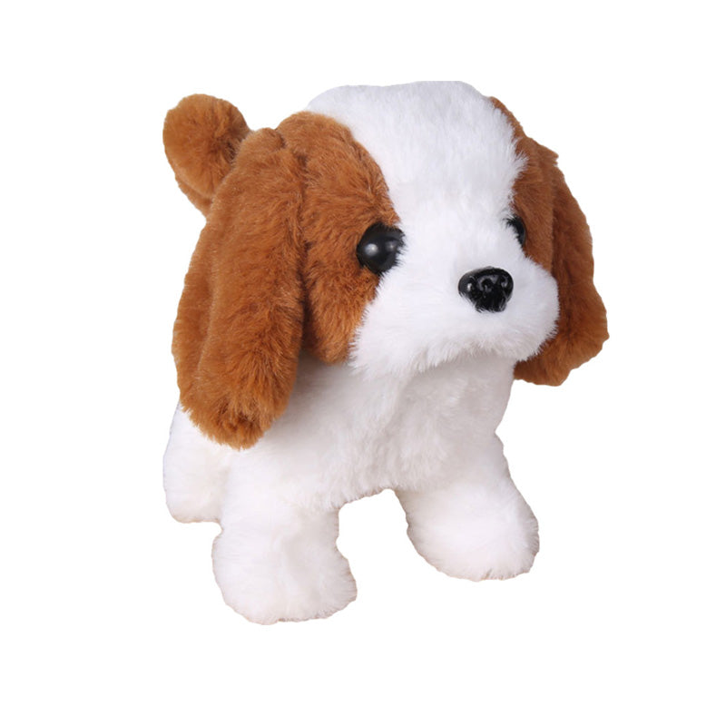 Interaktiv elektronisk hund leksak för barn, realistisk plyschdesign, går och skäller, perfekt presentidé.