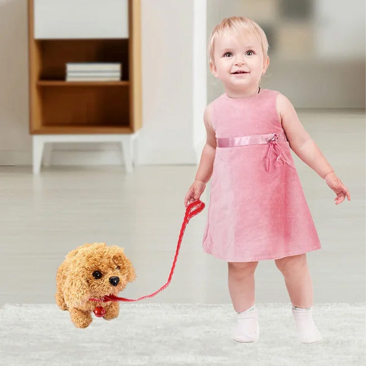 Interaktiv elektronisk hund leksak för barn, realistisk plyschdesign, går och skäller, perfekt presentidé.