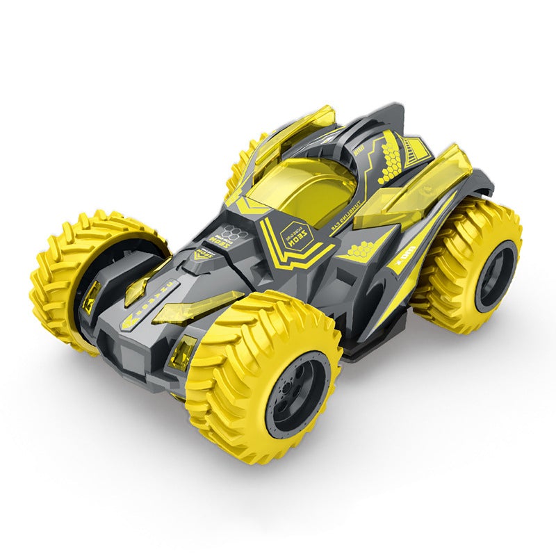 "Interaktiv offroad bil leksak med 360° rotation, robusta däck för terräng, färgglad design för barn över 3 år."