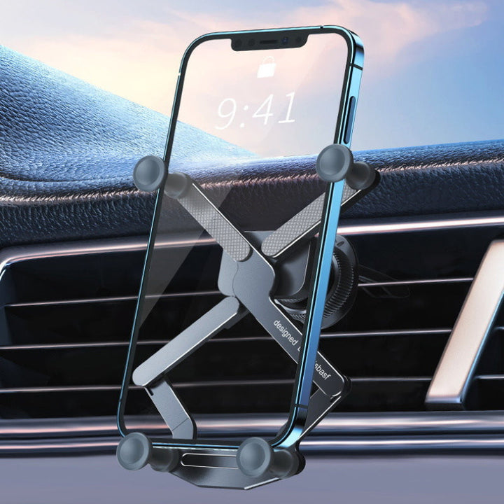 "Invisible, roterbar mobilhållare för bilen, diskret design, aluminium och ABS, enkel att använda, perfekt för navigation."
