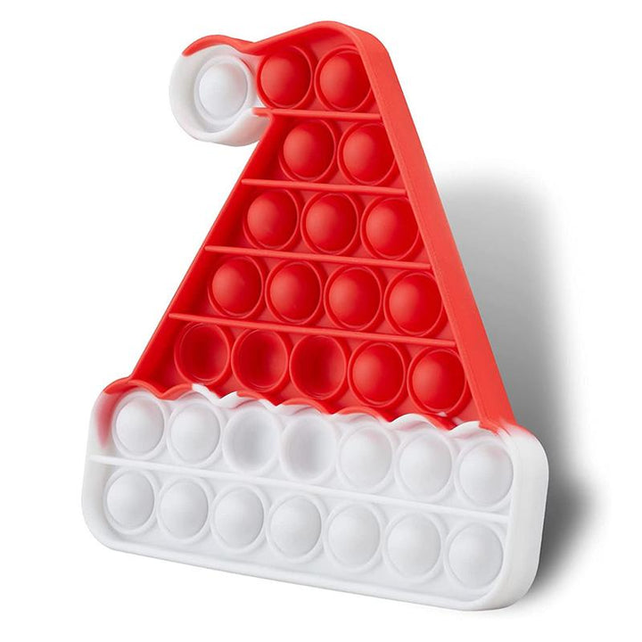"Jul Fidget leksak med bubblor, silikonmaterial, julgran och tomte motiv, rolig sensorisk stressavlastare för barn."