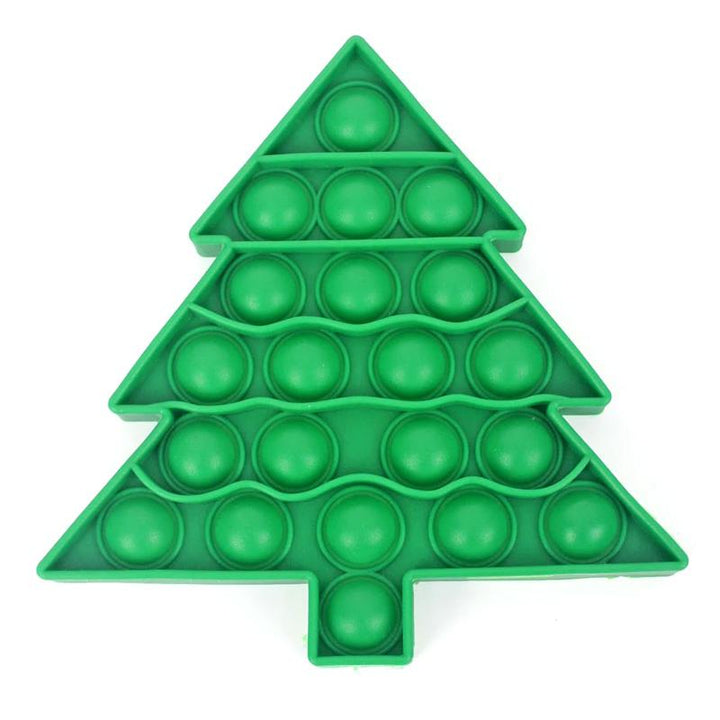 "Jul Fidget leksak med bubblor, silikonmaterial, julgran och tomte motiv, rolig sensorisk stressavlastare för barn."