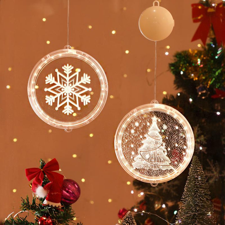 "Jul LED-lampa, hängande dekoration inomhus, unikt julmotiv. Perfekt för fönster, väggar och dörrar, ger varm belysning."
