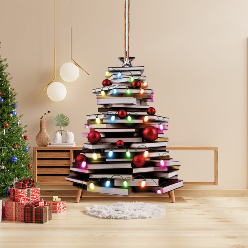 "Julbok trä ornamentset, elegant akrylprydnad som reflekterar ljus, perfekt för festlig dekoration och present."