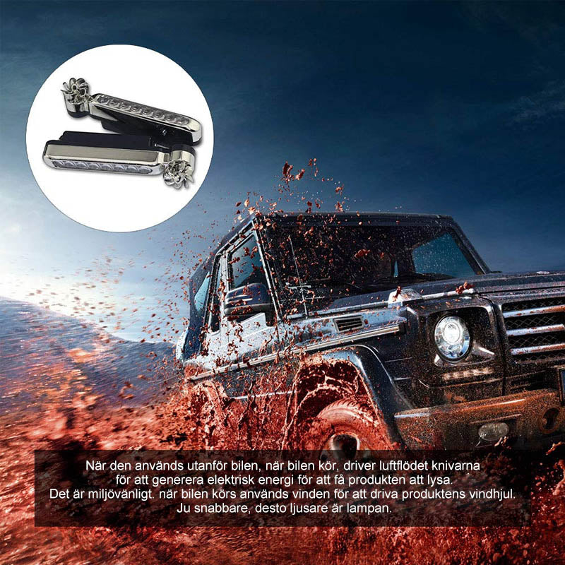 "Justerbar dekorativ LED-belysning för bil i kompakt och modern design, lyser snyggt upp bilens exteriör i mörker."