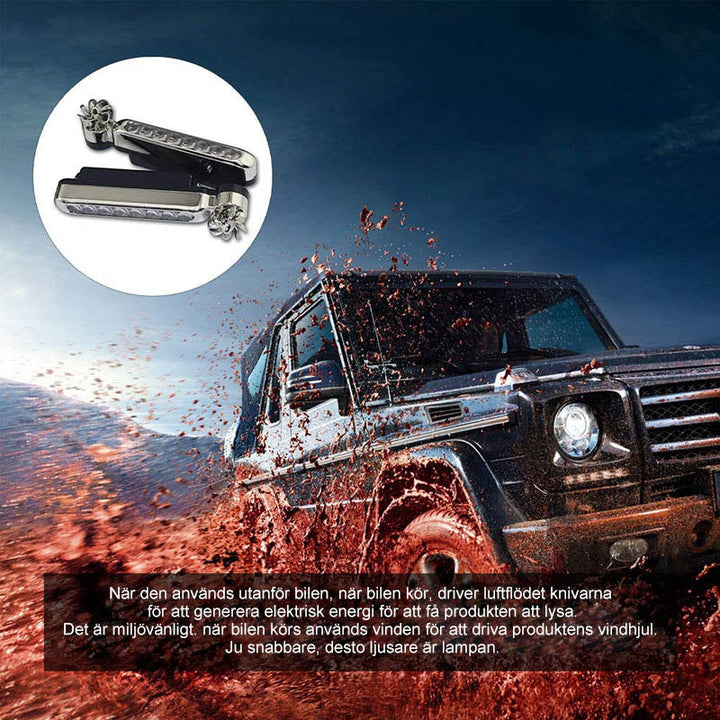 "Justerbar dekorativ LED-belysning för bil i kompakt och modern design, lyser snyggt upp bilens exteriör i mörker."