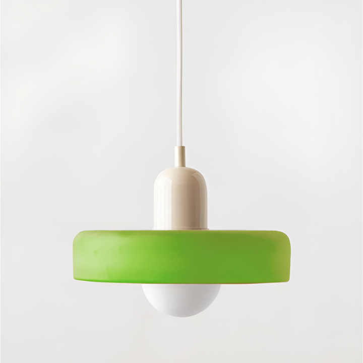 Justerbar glaslampa, taklampa, elegant design. Mjukt ljus, modern inredning.