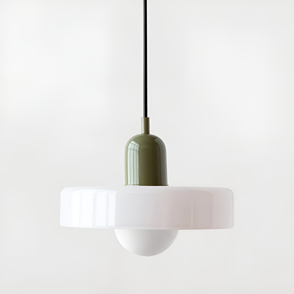 Justerbar glaslampa, taklampa, elegant design. Mjukt ljus, modern inredning.