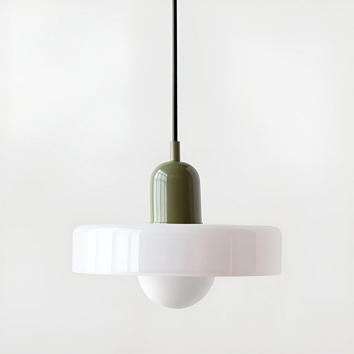 Justerbar glaslampa, taklampa, elegant design. Mjukt ljus, modern inredning.
