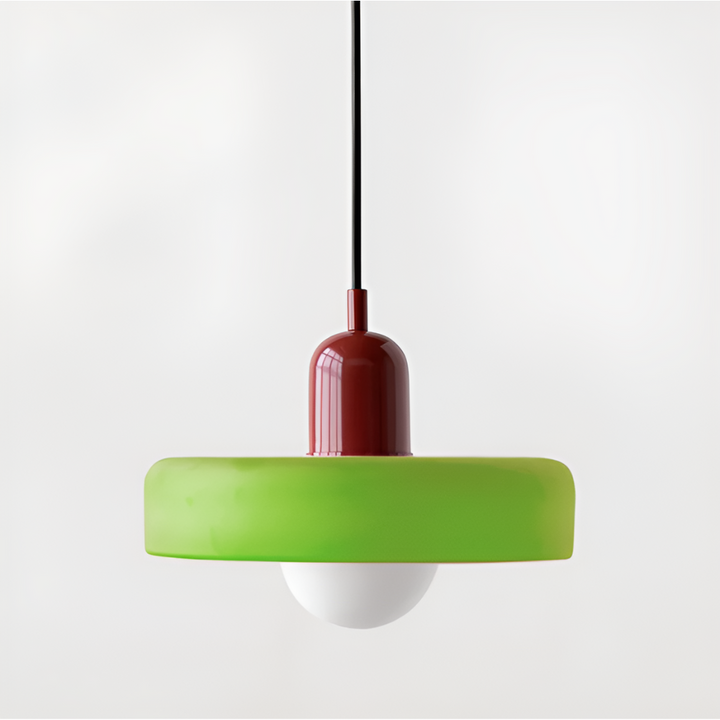 Justerbar glaslampa, taklampa, elegant design. Mjukt ljus, modern inredning.