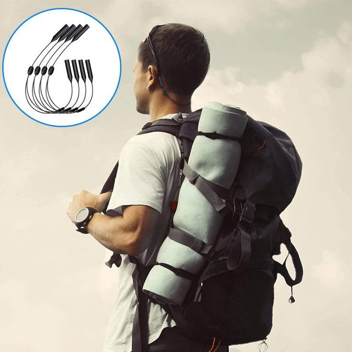 "Justerbar halkfri snodd i silikon för glasögon, unisex, svart, säker passform för sport och vardagsbruk, sett framifrån."