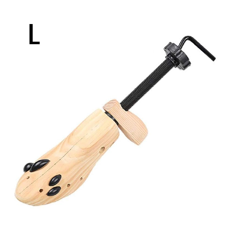 Justerbar skobår i naturligt trä med elegant yta. Passar alla skotyper och justeras för optimal passform.