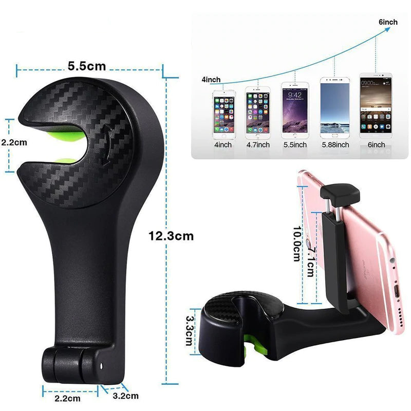 "Justerbar svart nackstödskrok för bil, utrymmesbesparande design, enkel installation med sidoöppning."