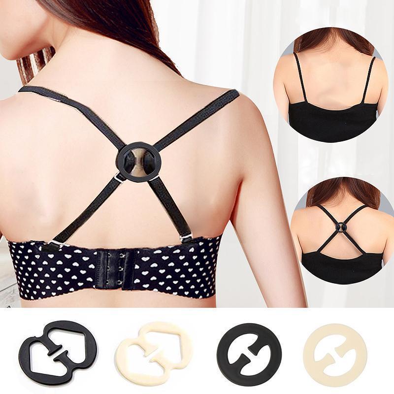 "Justerbar unisex bh-bands döljar i plast, rund och 8-formad; finns i svart, vit, beige, för racerback klänningar."