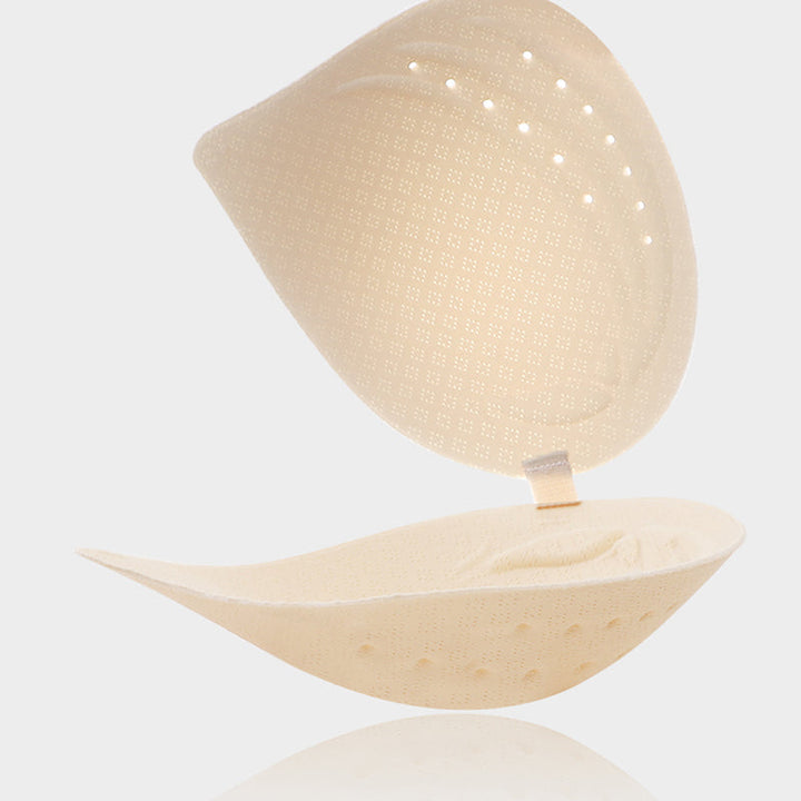 "Klassisk ultratunn komfort-BH för kvinnor, beige, andningsbar med stöd, trådlös design med naturliga kuddar."