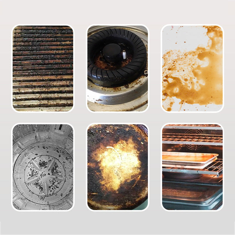 "Köksrengöringspulver för alla ytor, effektivt mot fett och fläckar, skonsamt mot rostfritt stål och glas i behållare."