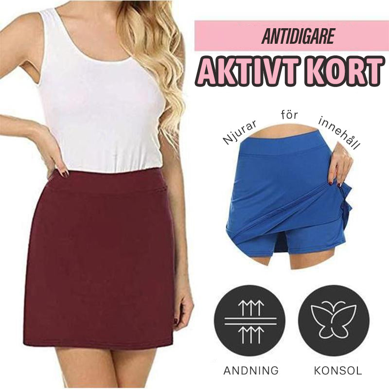 "Kvinnor kjolshorts hög midja, dolda fickor, beigerosa; andningsbara och stilfulla, idealiska för daglig användning."
