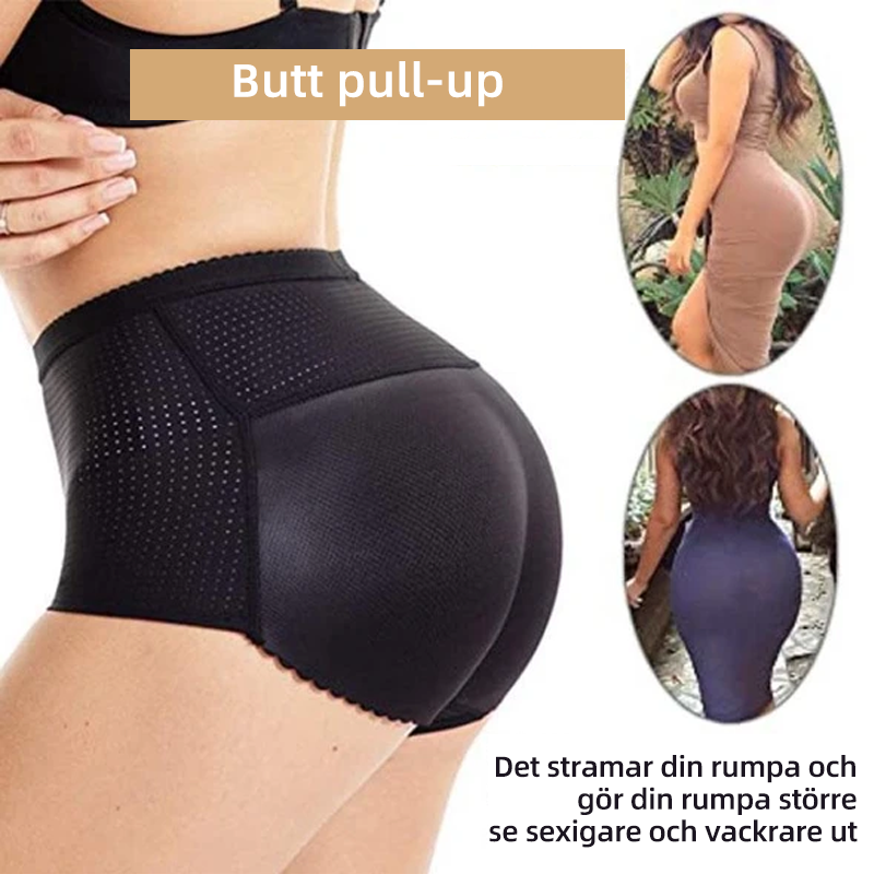 "Kvinnor push-up polstrad shapewear trosor, beige färg, elegant design, formande och bekväma under alla kläder."