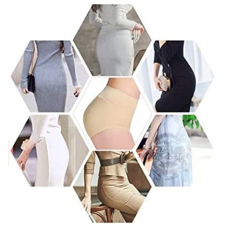 "Kvinnor push-up polstrad shapewear trosor, beige färg, elegant design, formande och bekväma under alla kläder."