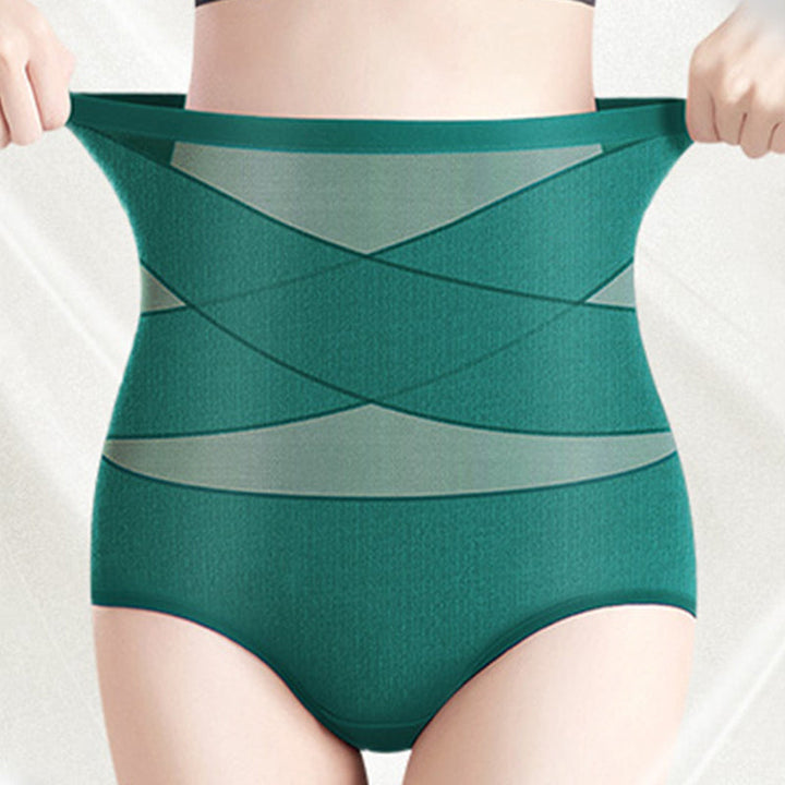 "Kvinnor silkes högmidjade kroppsformande trosor med korsdesign i eleganta och smickrande stil, sömlös och bekväm passform."