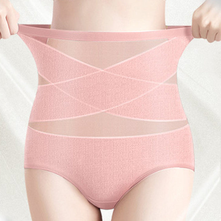 "Kvinnor silkes högmidjade kroppsformande trosor med korsdesign i eleganta och smickrande stil, sömlös och bekväm passform."