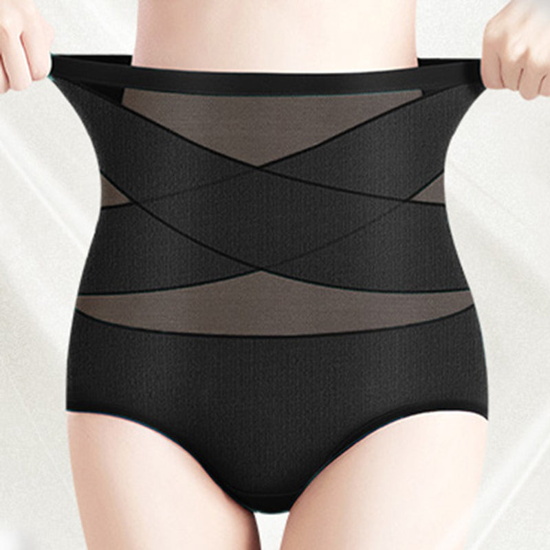 "Kvinnor silkes högmidjade kroppsformande trosor med korsdesign i eleganta och smickrande stil, sömlös och bekväm passform."